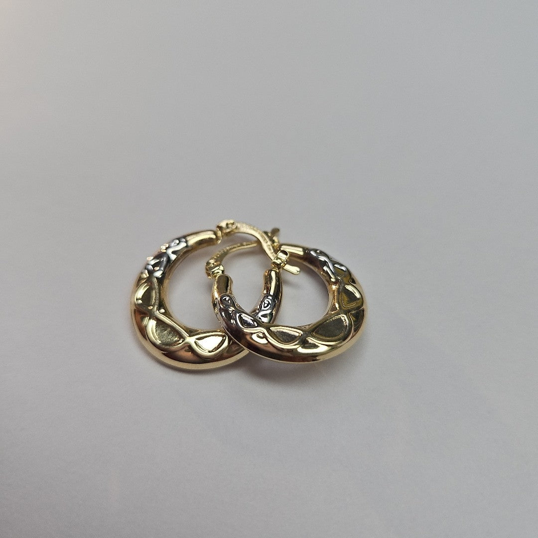 ARETES ARRACADAS COMBINADAS CON INFINITO 14K 2.3 GR (NUEVO)