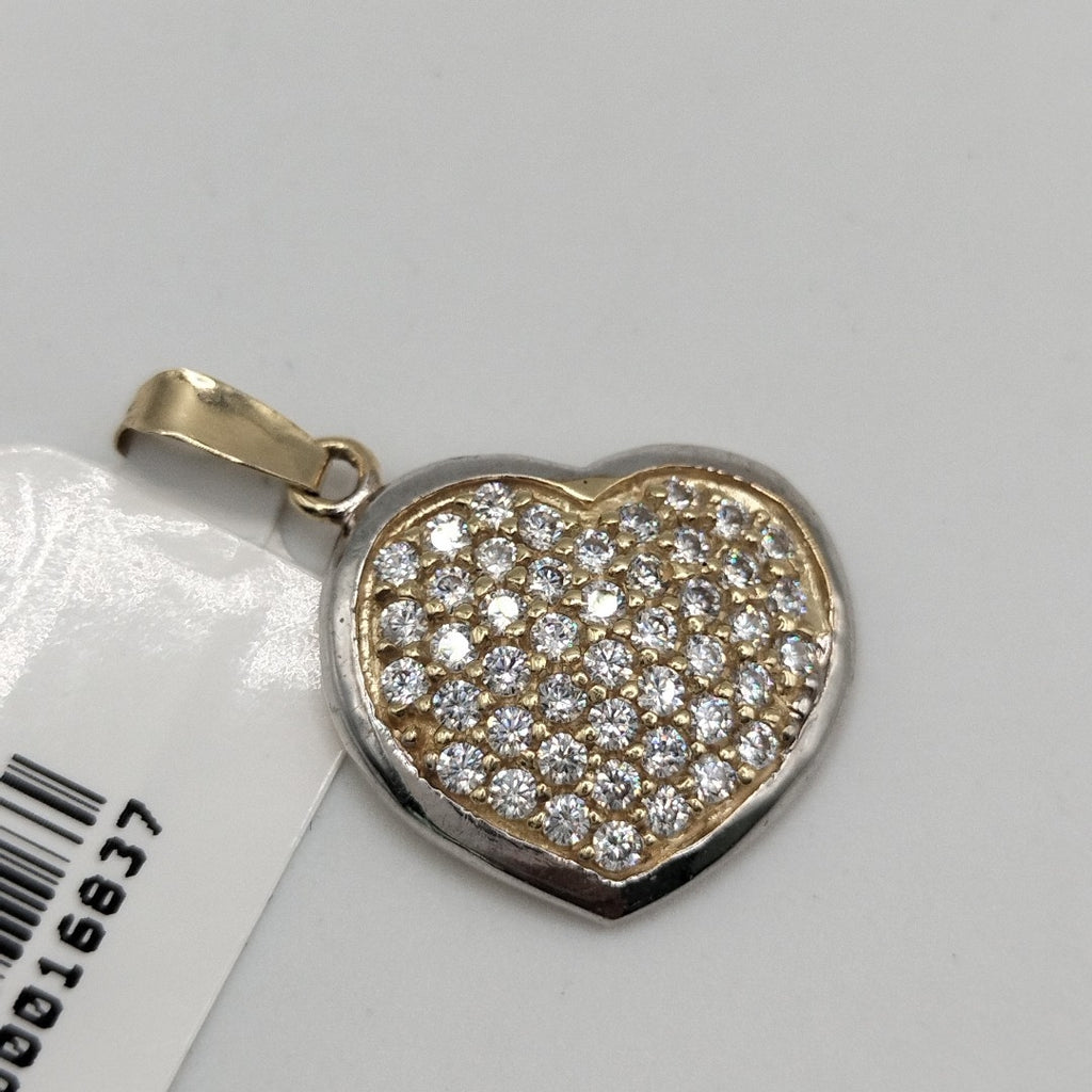 DIJE CORAZON CON CIRCONIAS 14K 1.8 GR (NUEVO)