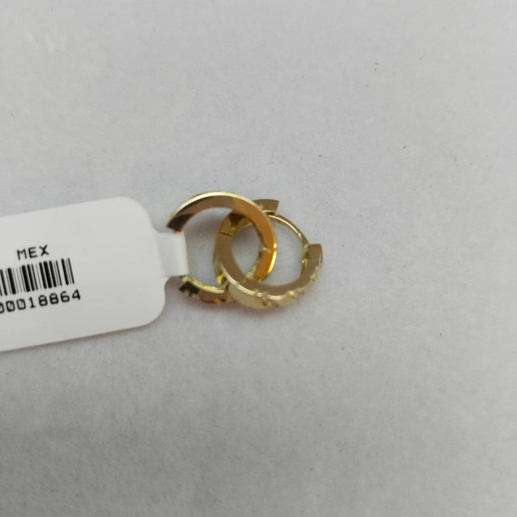 ARETES HUGGIES CON CIRCONIAS 14K 2.2 GR (NUEVO)