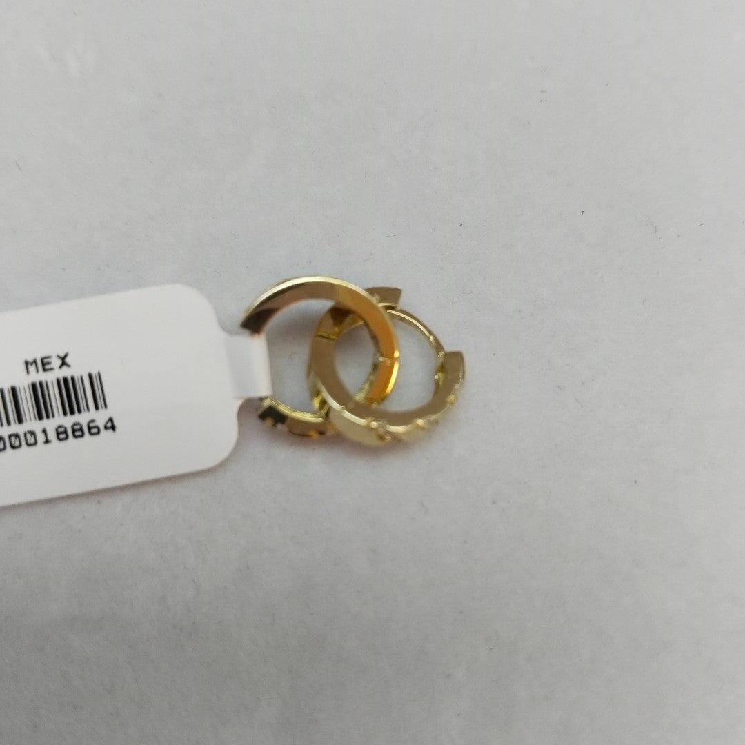 ARETES HUGGIES CON CIRCONIAS 14K 2.2 GR (NUEVO)