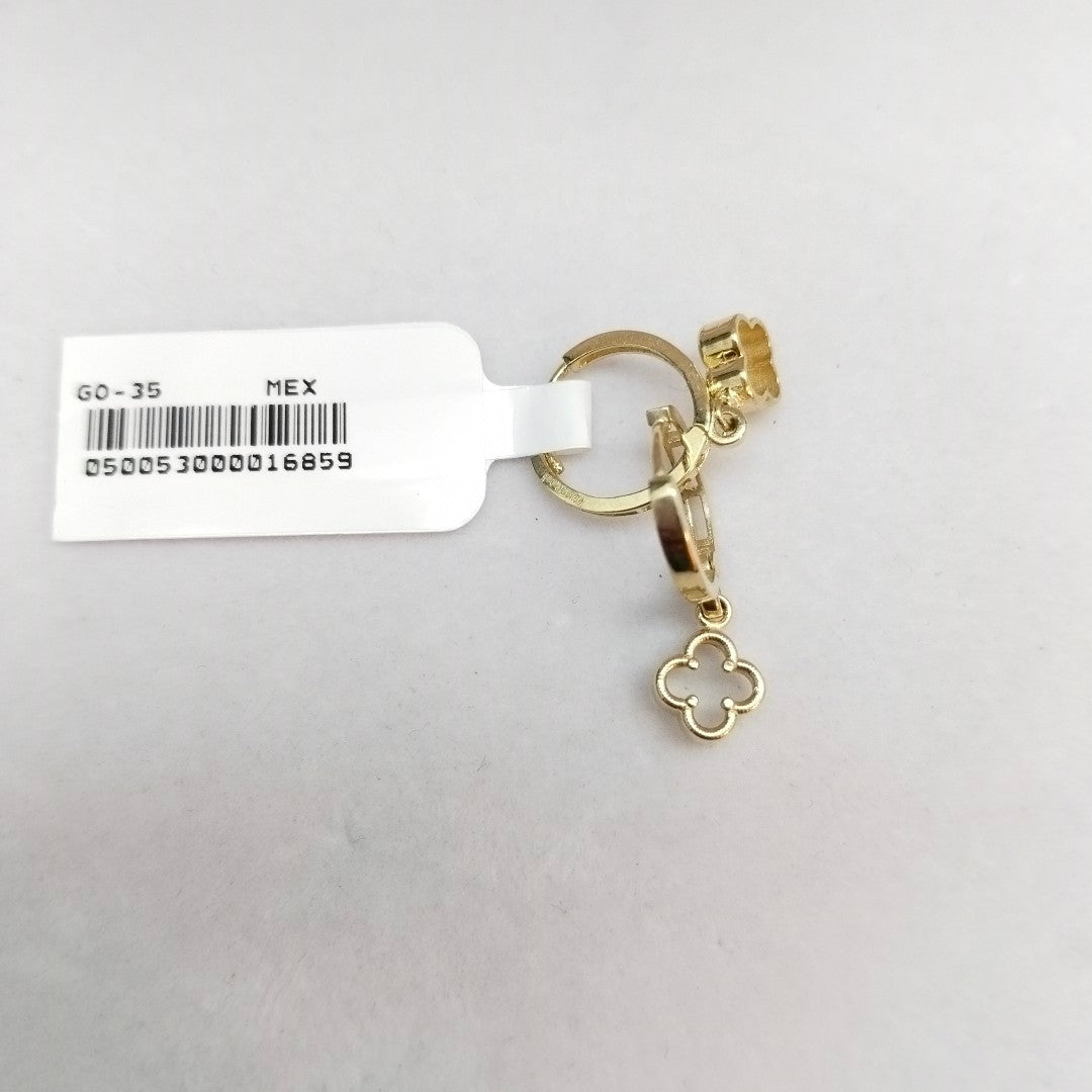 ARETES ARRACADAS CON DIJE 14K 2.4 GR (NUEVO)