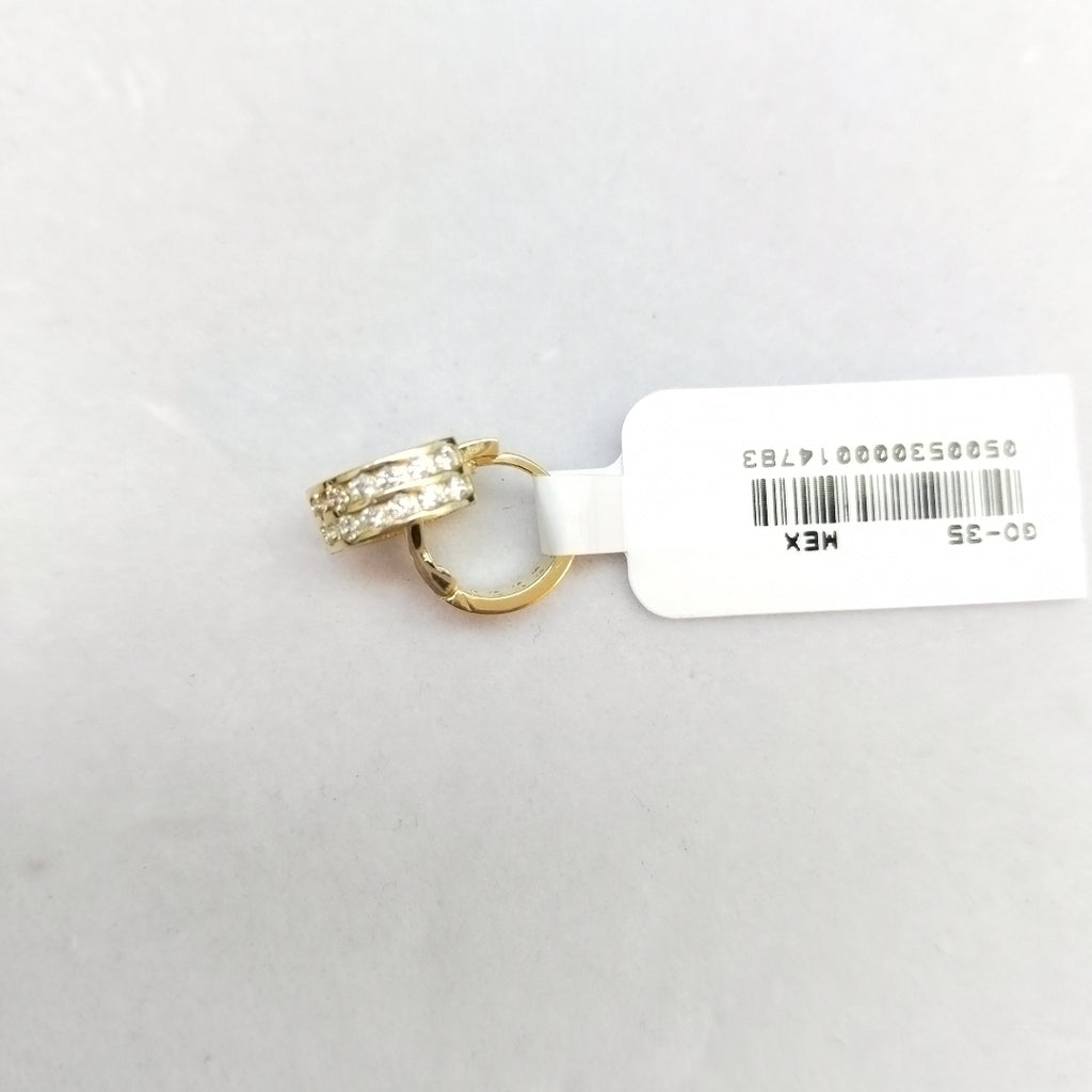 ARETES HUGGIES C CIRCONIAS 14K 1.7 GR (NUEVO)