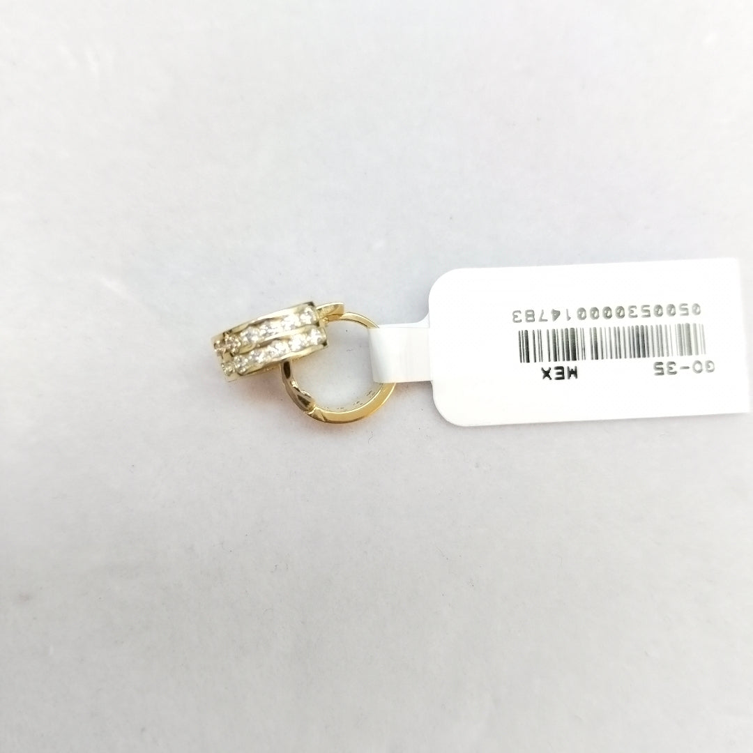 ARETES HUGGIES C CIRCONIAS 14K 1.7 GR (NUEVO)