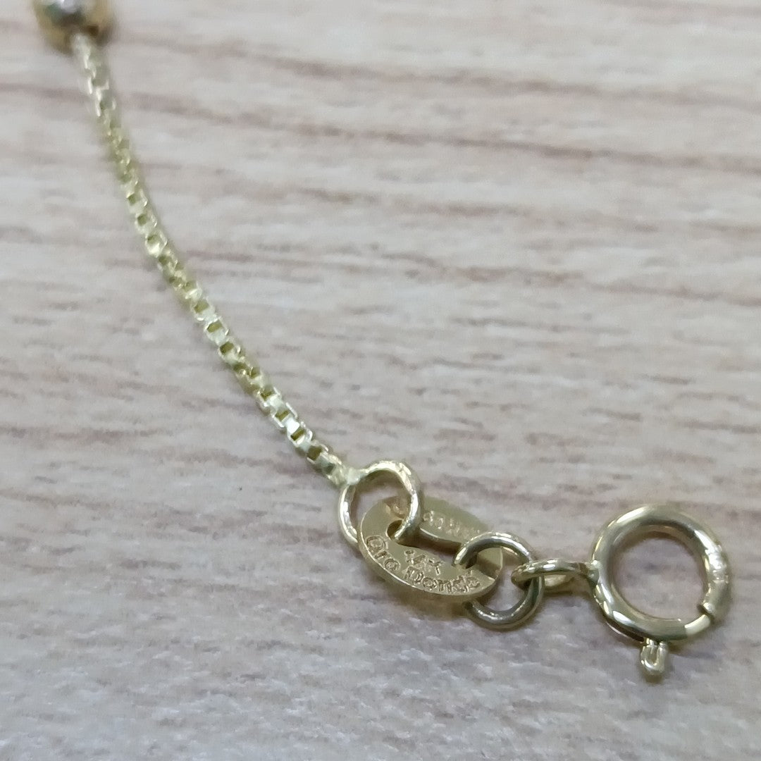 PULSERA ESPECIAL CON BOLITAS 14K 18 CM 1.4 GR (NUEVO)