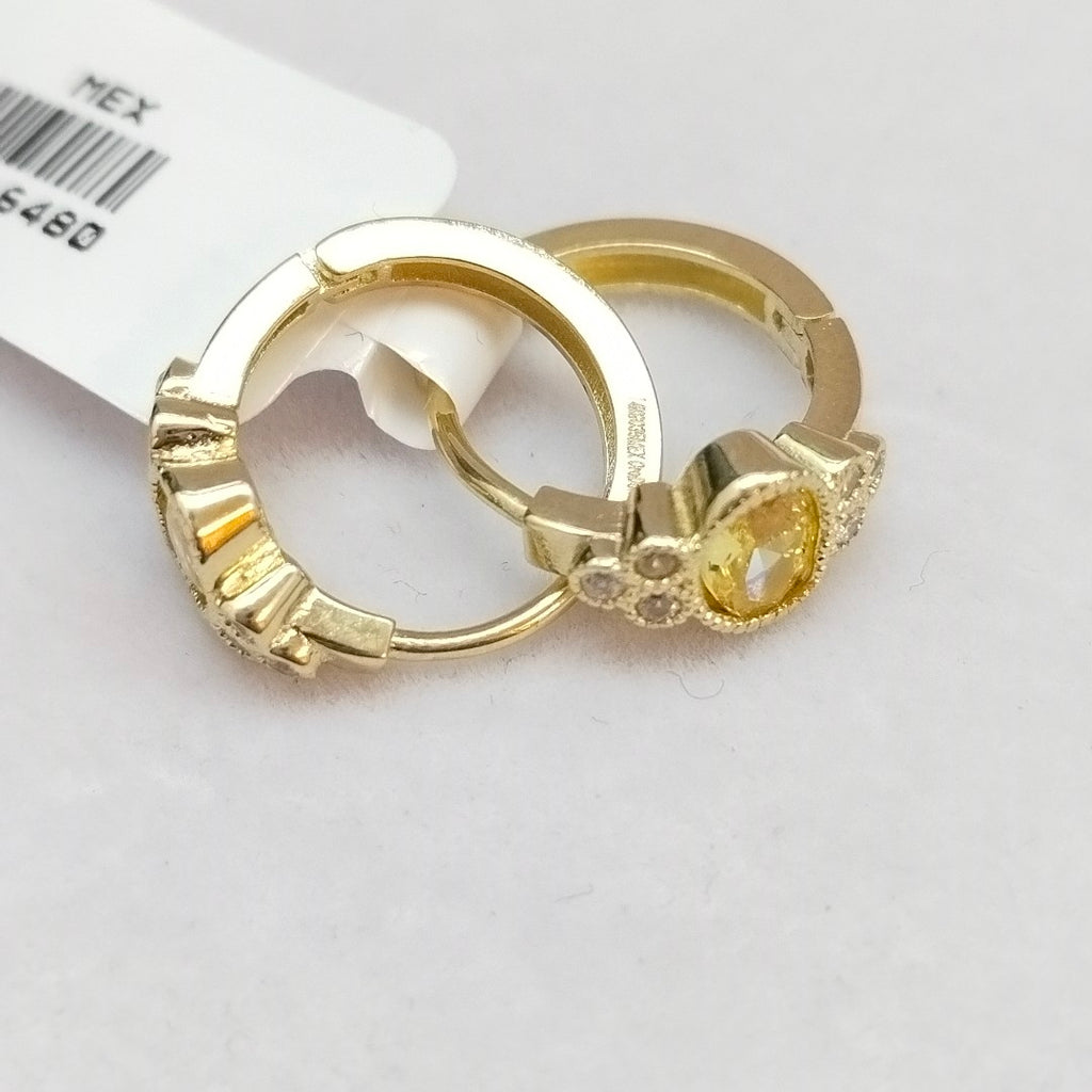 ARETES ARRACADAS CON CIRCONIAS Y PDRAS COL 14K 3.3 GR (NUEVO)