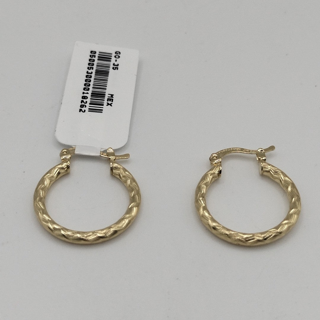ARETES ARRACADAS LABRADAS 14K 2.1 GR (NUEVO)
