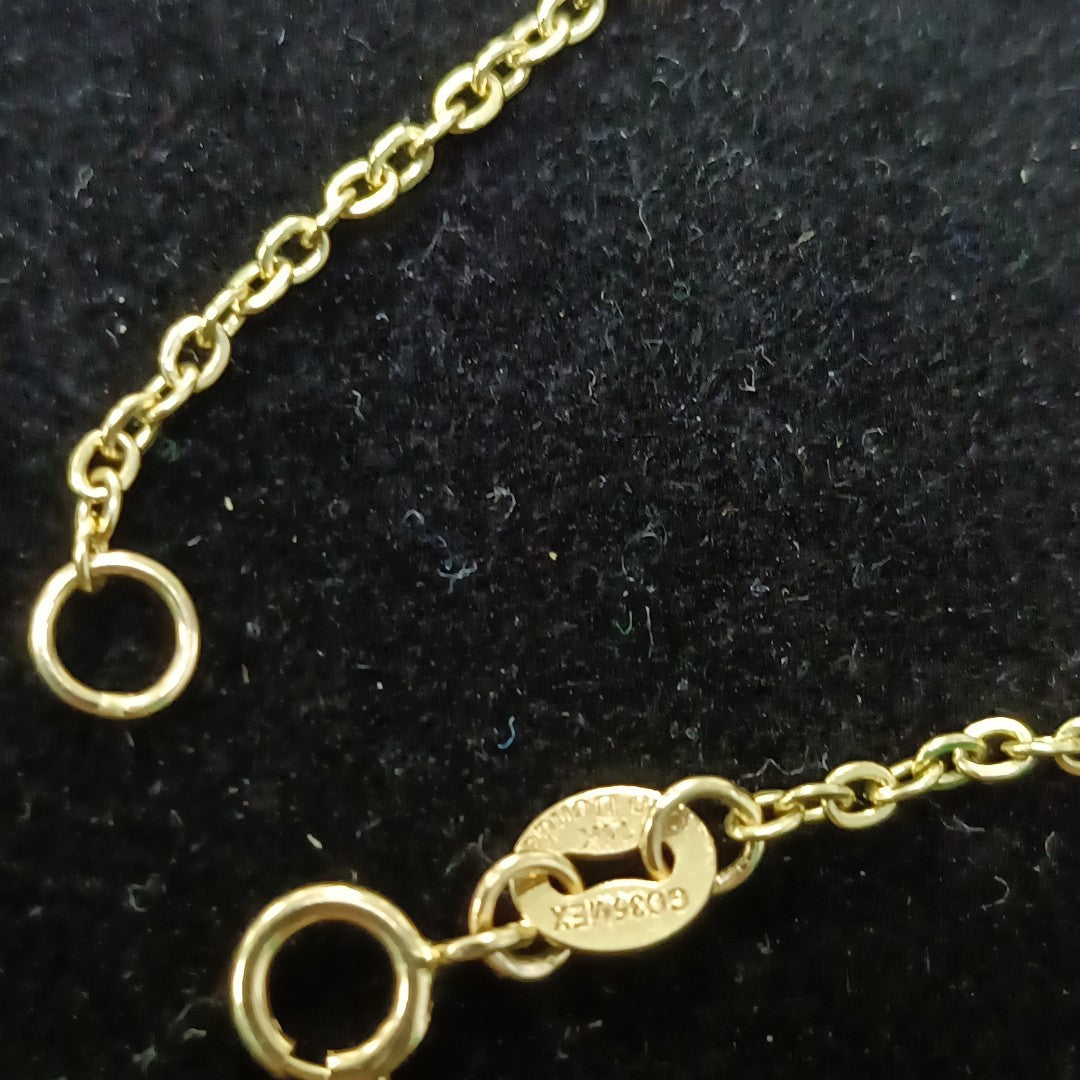 PULSERA ESPECIAL CON TREBOL 14K 18 CM 1.8 GR (NUEVO)