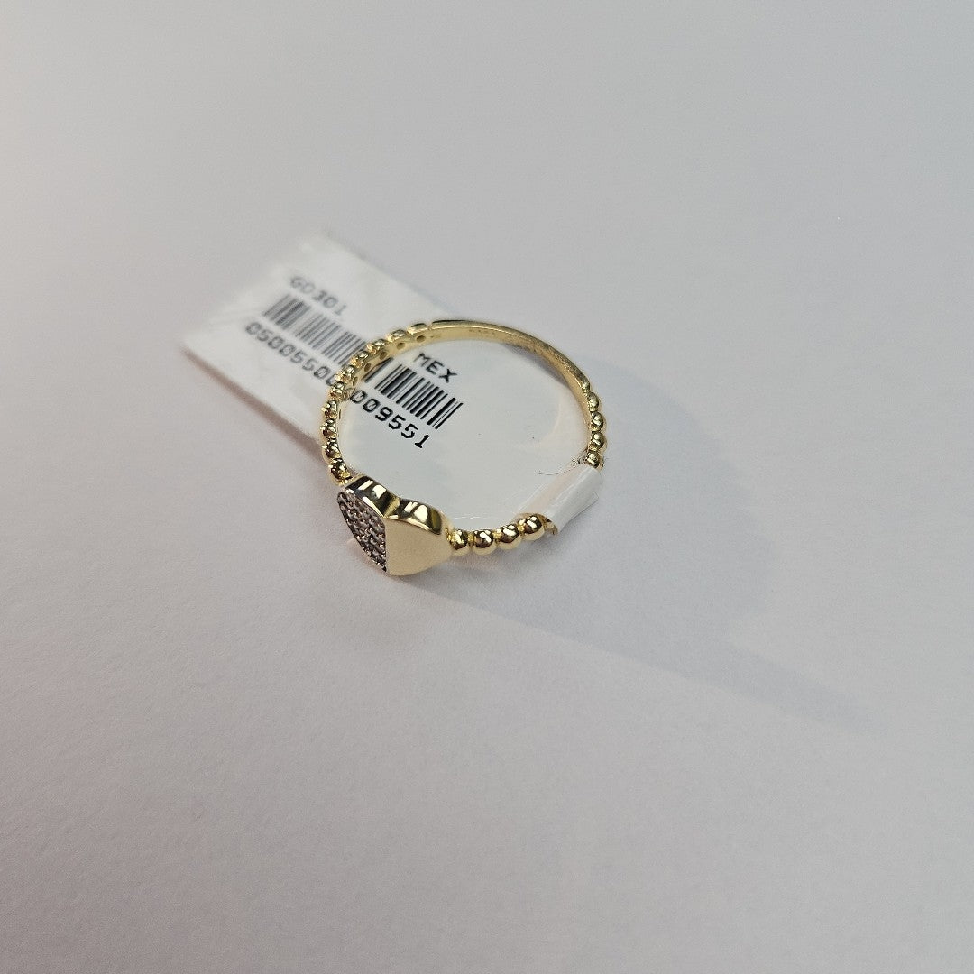 ANILLO ANILLITO FIG CORAZON C CIRCONIAS 14K 7 TALLA 1.6 GR (NUEVO)