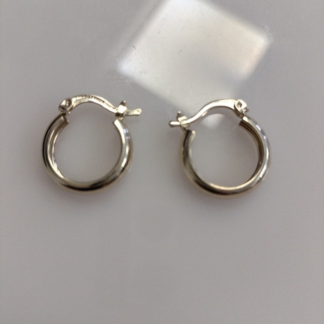 ARETES TEJIDO ARRACADAS LISAS 14K 2.1 GR (NUEVO)