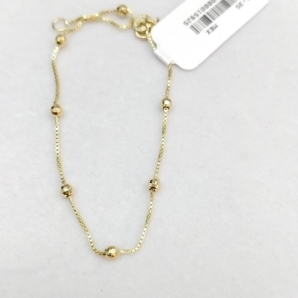 PULSERA ESPECIAL CON BOLITAS 14K 18 CM 1.4 GR (NUEVO)
