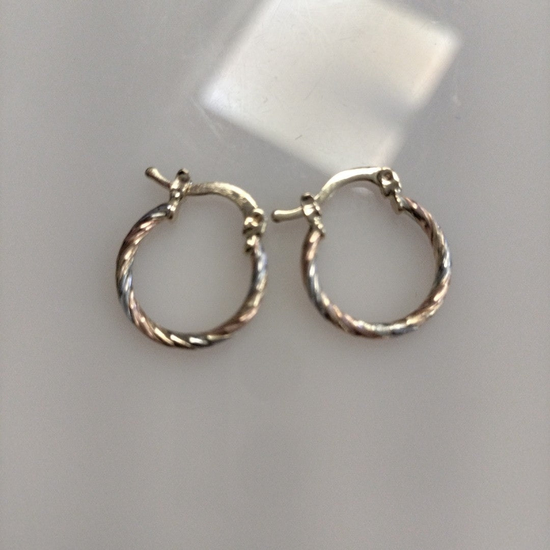 ARETES ARRACADAS COMBINADAS 14K 2 GR (NUEVO)