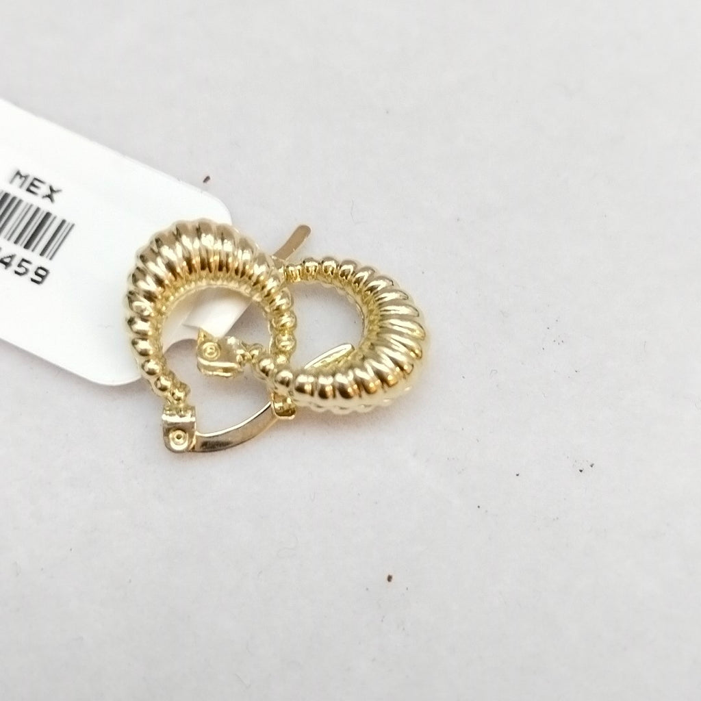 ARETES ARRACADA ESTRIADAS 14K 1.1 GR (NUEVO)