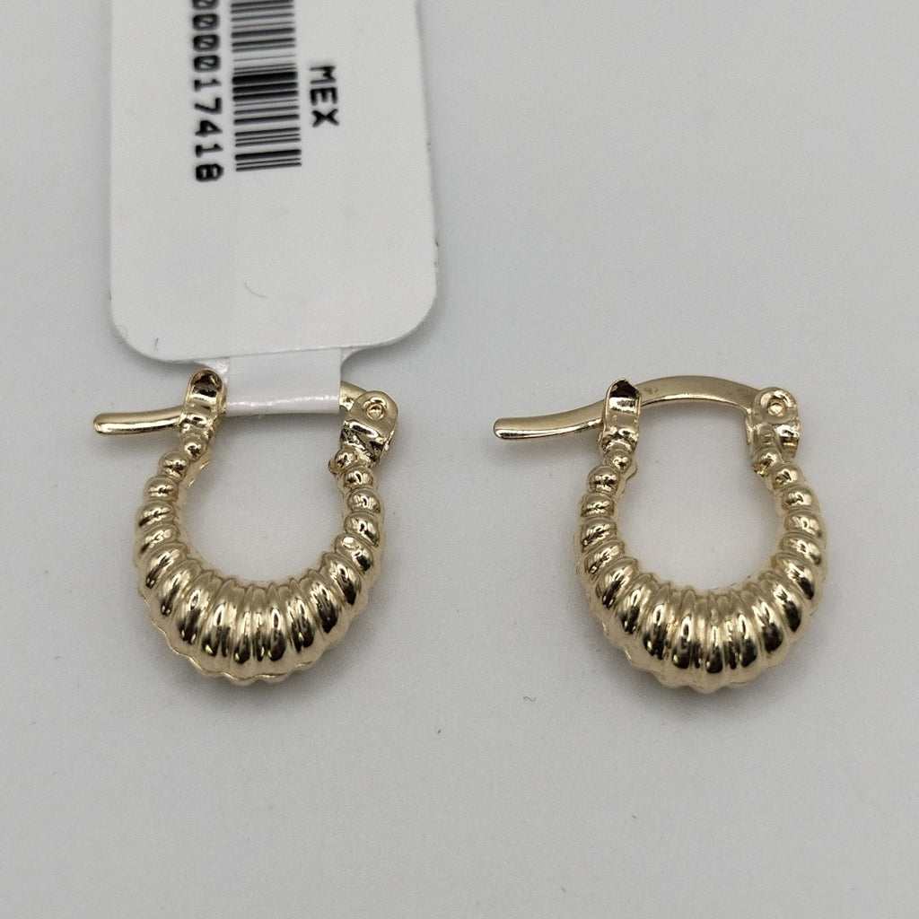 ARETES ARRACADA ESTRIADAS 14K 1.1 GR (NUEVO)