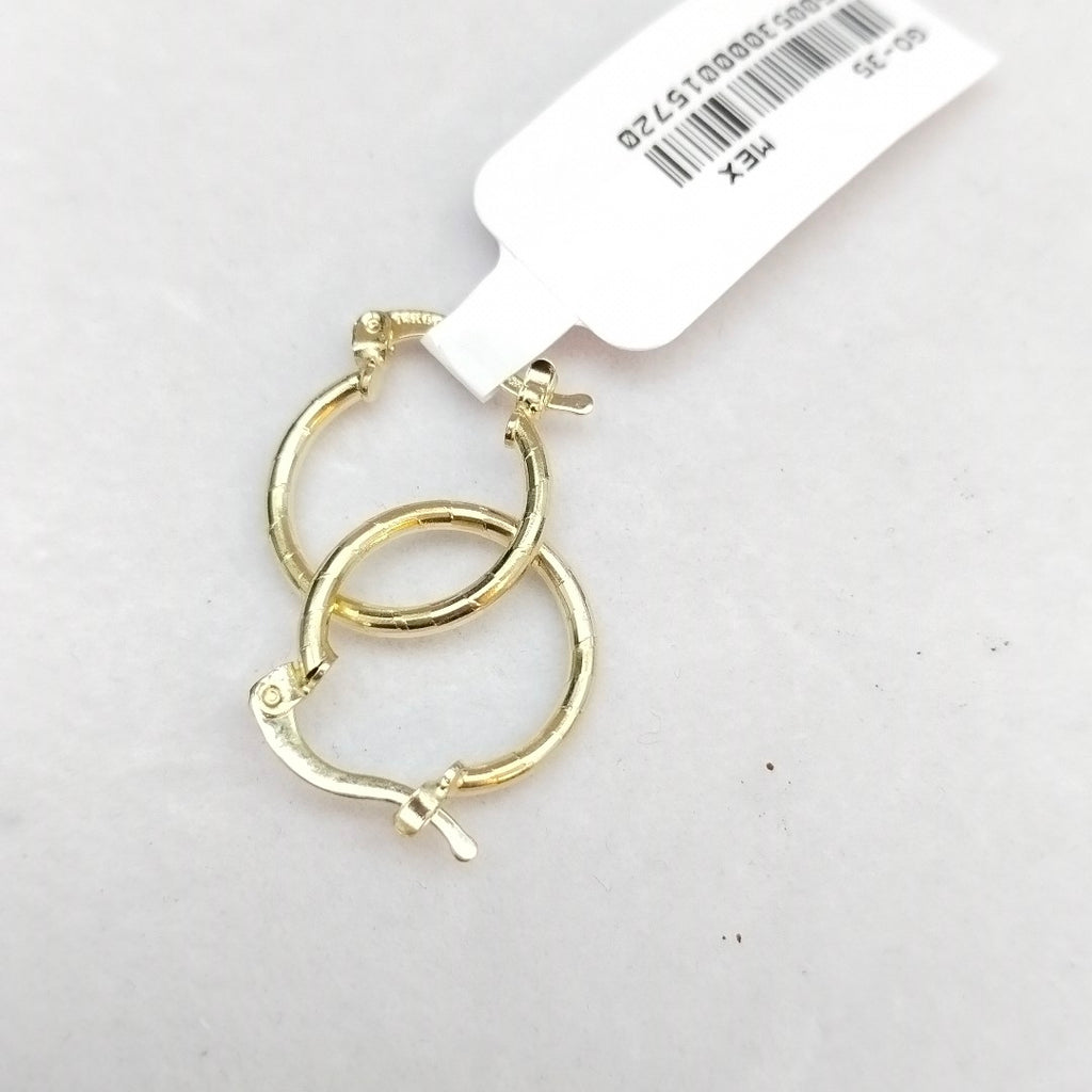 ARETES ARRACADAS ESTRIADAS 14K 1.3 GR (NUEVO)