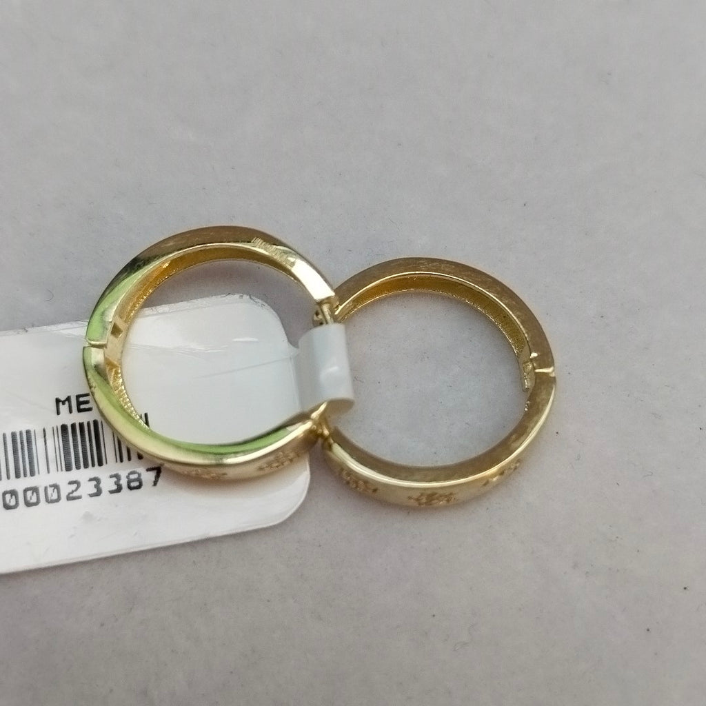 ARETES TEJIDO HUGGIES CON CIRCONIAS 14K 2.9 GR (NUEVO)
