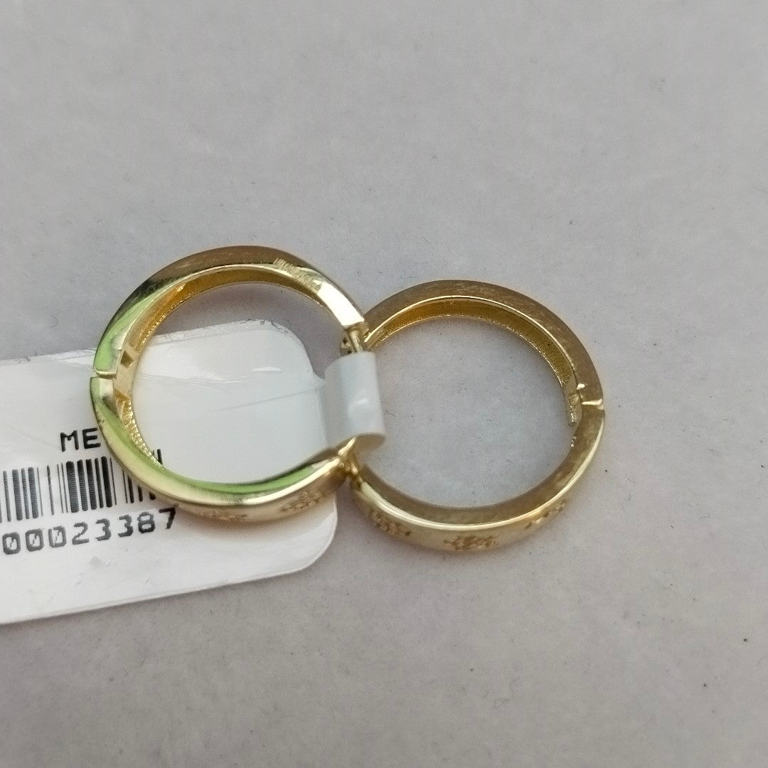 ARETES TEJIDO HUGGIES CON CIRCONIAS 14K 2.9 GR (NUEVO)