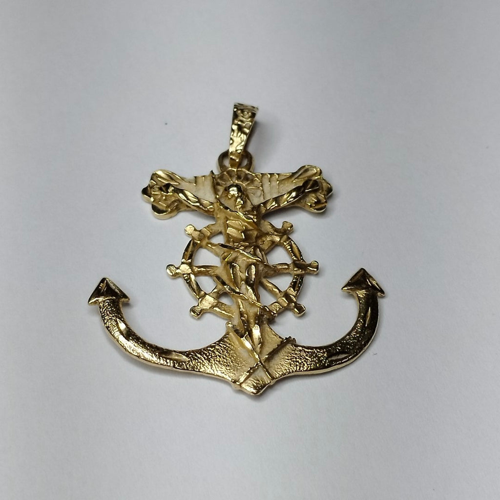 CRISTO EN ANCLA ORO 14 K 6,50 GRMS (SEMINUEVO)