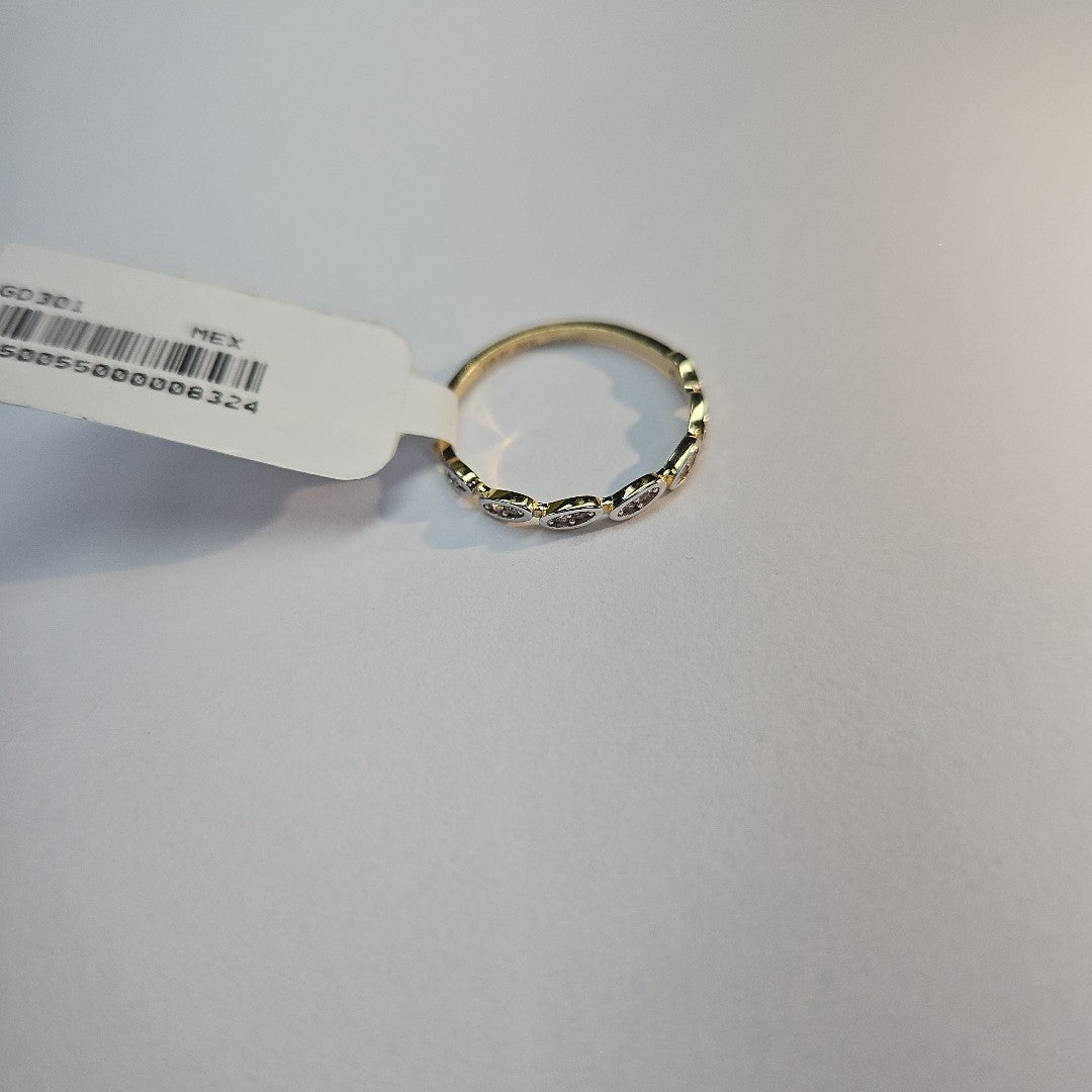 ANILLO ANILLITO FIG C CIRCONIAS 14K 7 TALLA 1.1 GR (NUEVO)