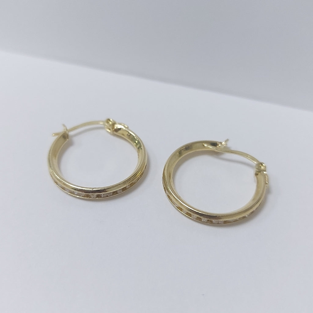 ARETES ARRACADAS CON CIRCONIAS 10K 1.8 GR (NUEVO)