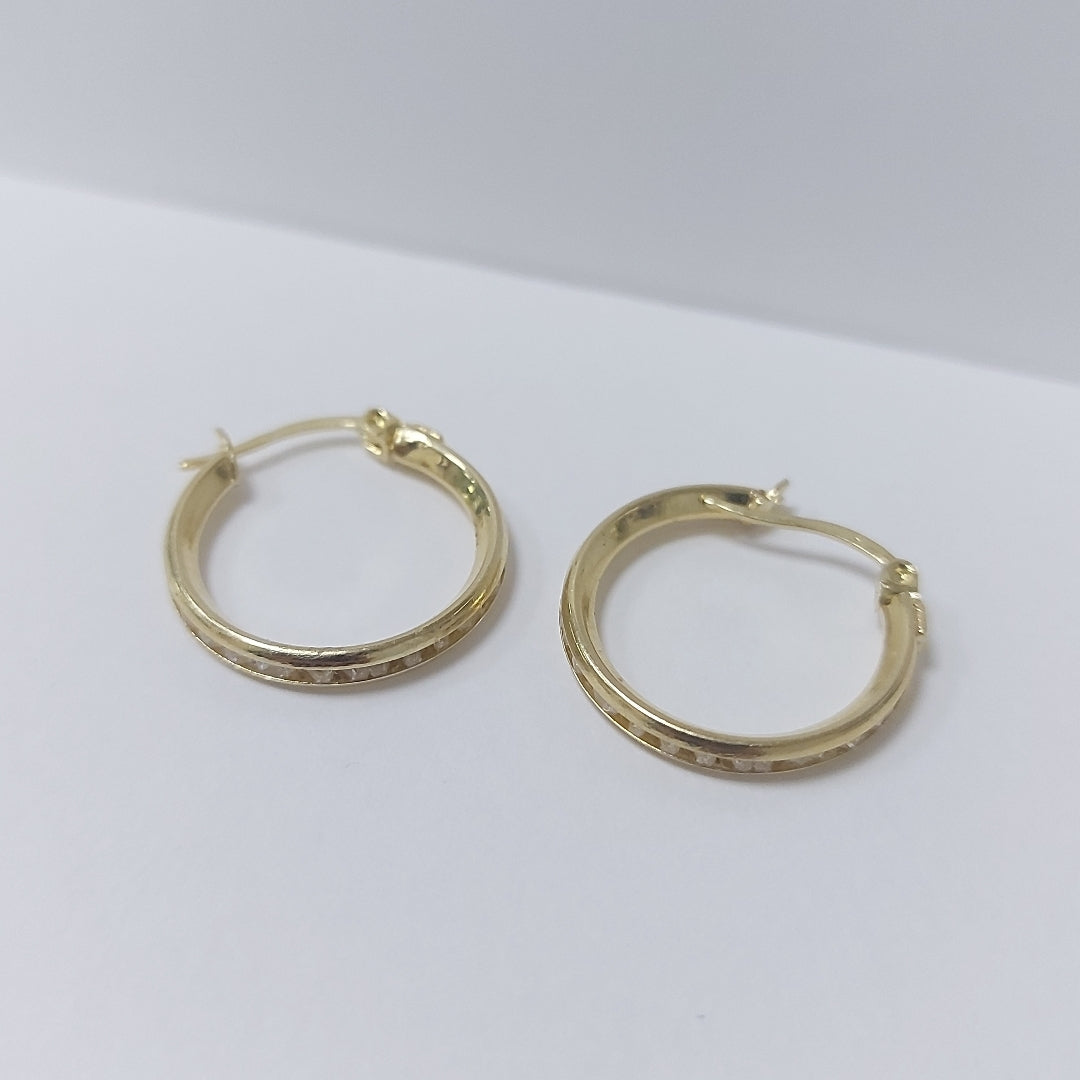 ARETES ARRACADAS CON CIRCONIAS 10K 1.8 GR (NUEVO)