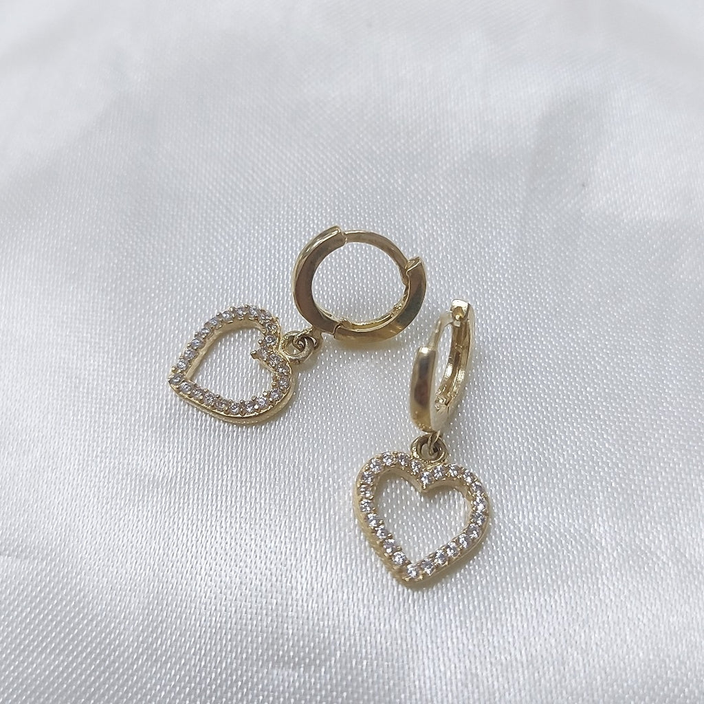 ARETES FIG CORAZON C CIRCONIAS 10K 2.6 GR (NUEVO)