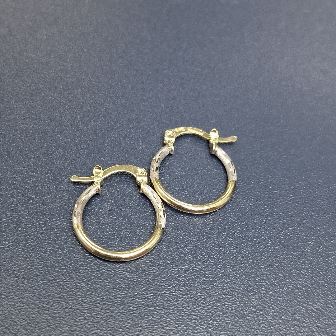 ARETES ARRACADAS COMBINADAS 14K 1.1 GR (NUEVO)