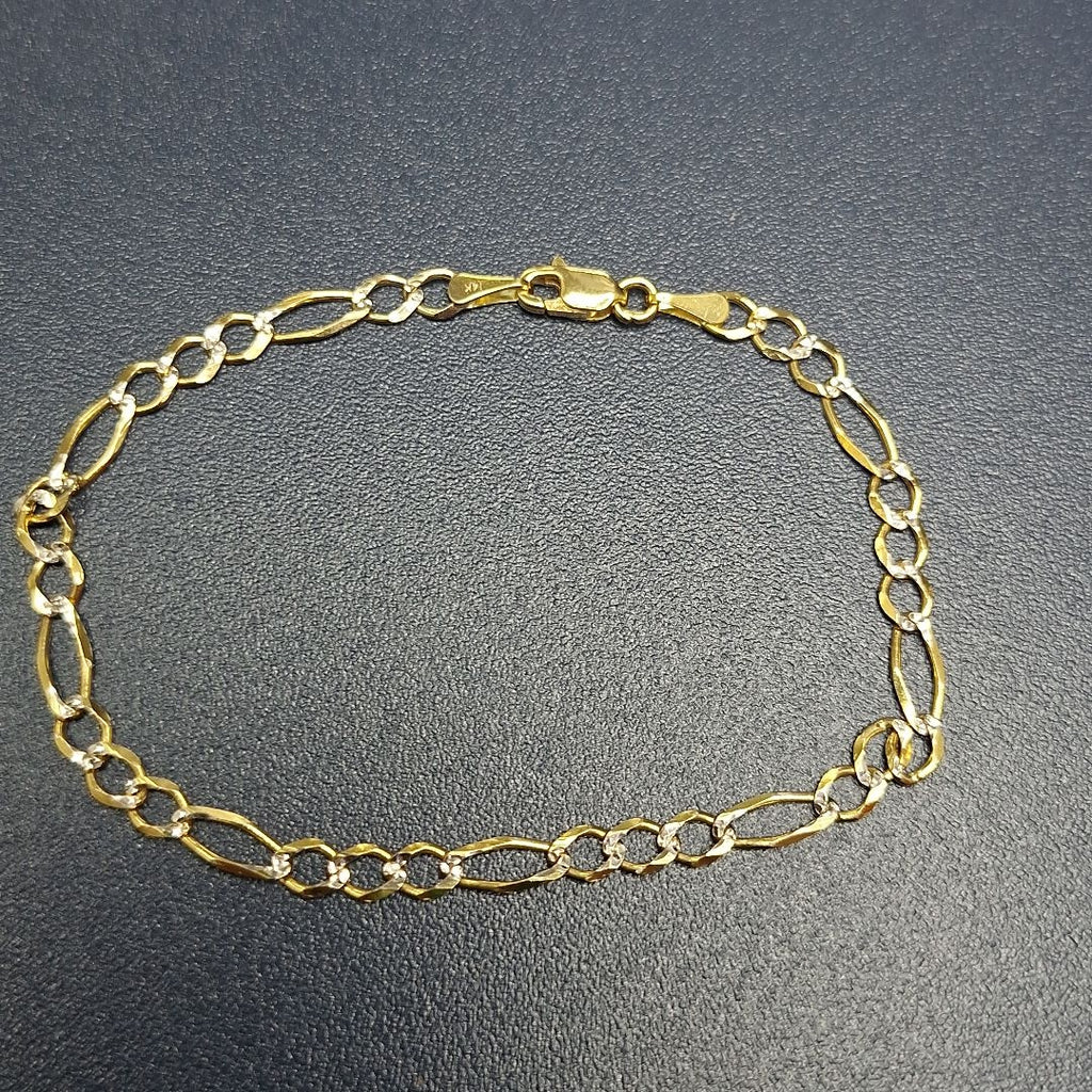 PULSERA 3X1 DIAMANTADA 14K 18 CM 2.7 GR (NUEVO)