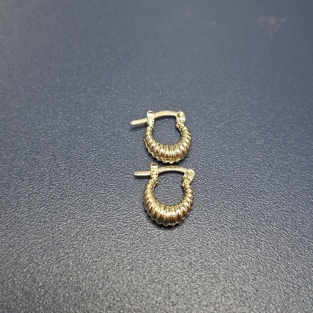 ARETES ARRACADA ESTRIADAS 14K 1.1 GR (NUEVO)