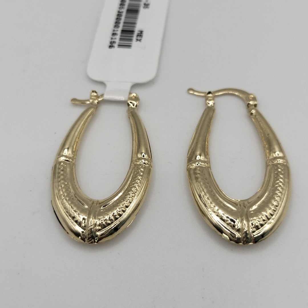 ARETES ARRACADAS ESTRIADAS 14K 2.6 GR (NUEVO)