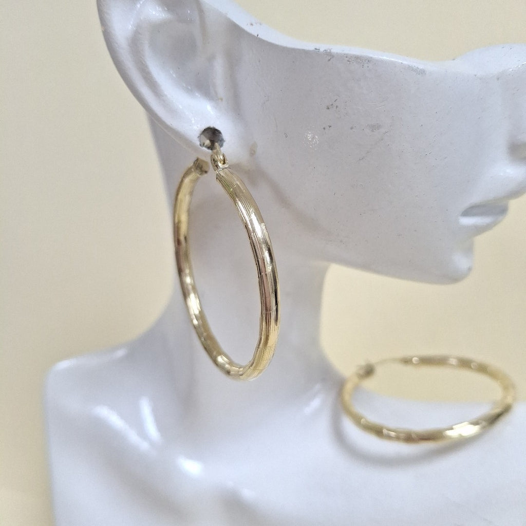 ARETES ARRACADA LABRADA 10K 4 GR (NUEVO)