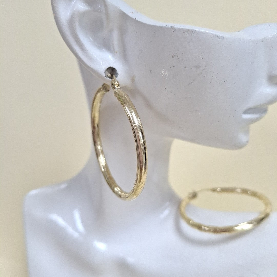 ARETES ARRACADA LABRADA 10K 4 GR (NUEVO)