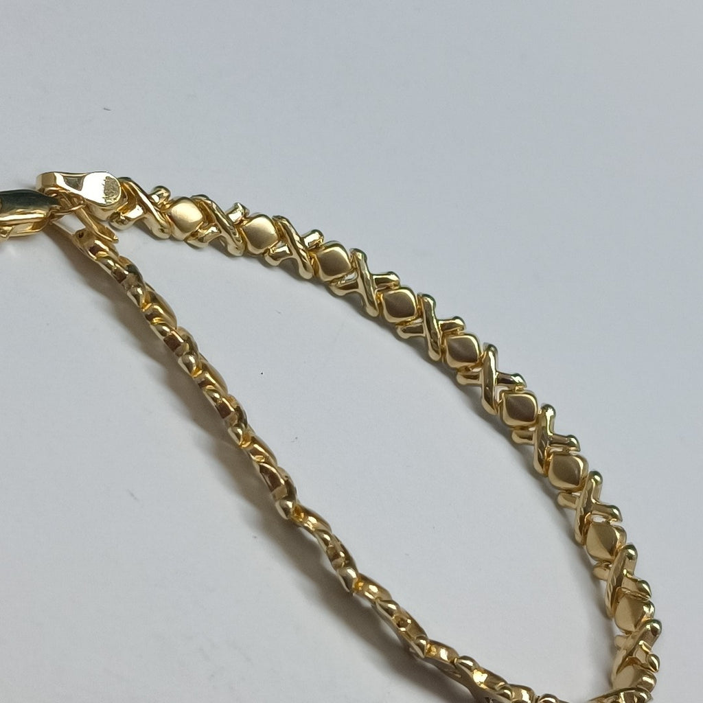 PULSERA ESPECIAL XOXO 14K 18 CM 6.1 GR (NUEVO)