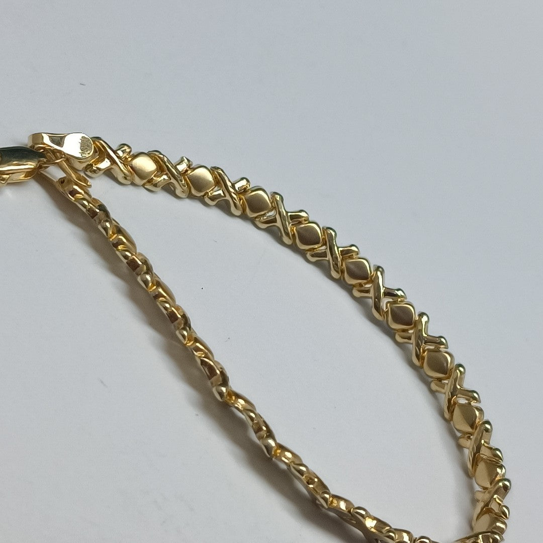 PULSERA ESPECIAL XOXO 14K 18 CM 6.1 GR (NUEVO)