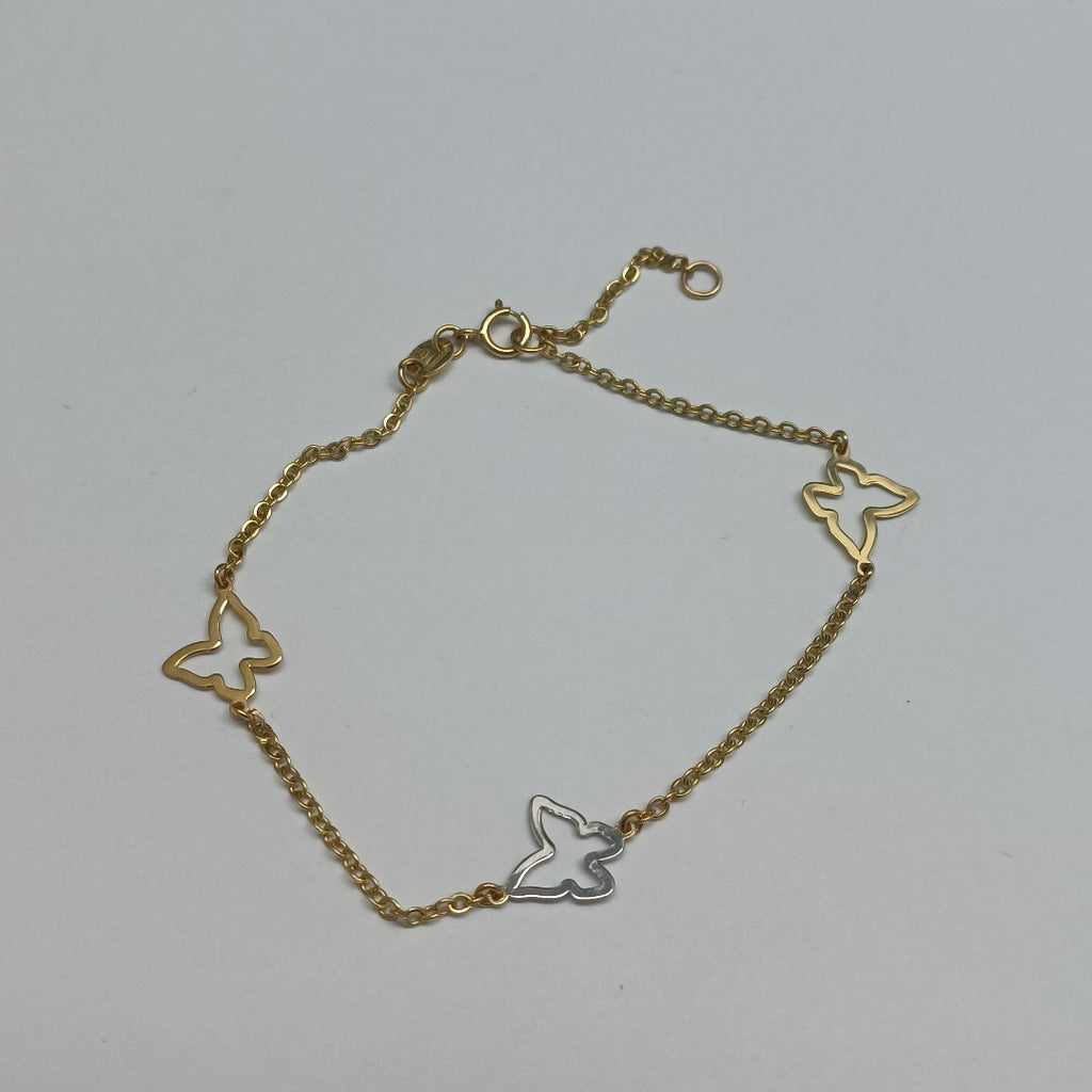 PULSERA ESPECIAL C MARIPOSAS 14K 18 CM 1.7 GR (NUEVO)