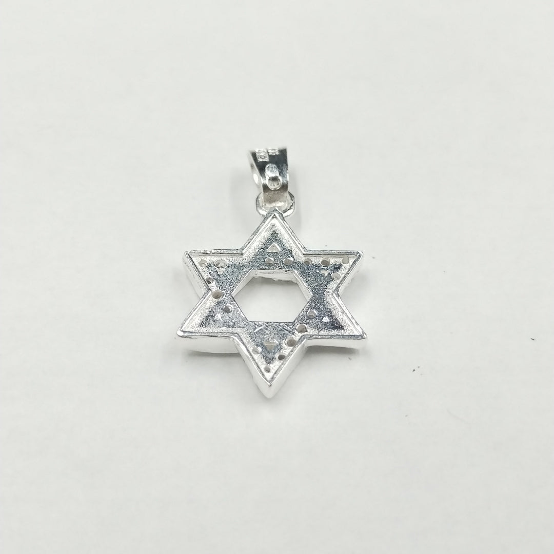 DIJE ESTRELLA DE DAVID C/CIRCONIAS PLATA .925 2.7 GR (NUEVO)