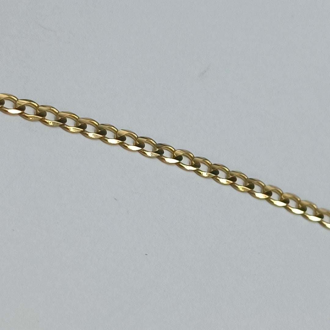 PULSERA TEJIDO BARBADA 14K 18 CM 3.2 GR (NUEVO)