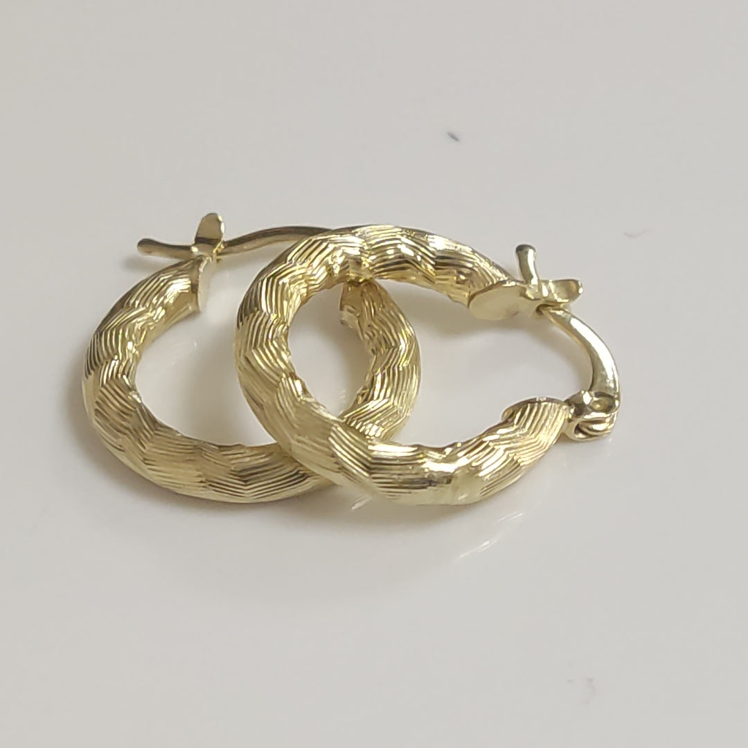 ARETES TEJIDO ARRACADAS ASTRIADAS 14K 1.9 GR (NUEVO)