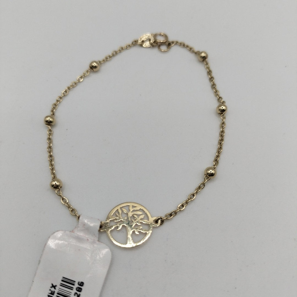 PULSERA TEJIDO ESPECIAL ARBOL 14K 18 CM 1.7 GR (NUEVO)