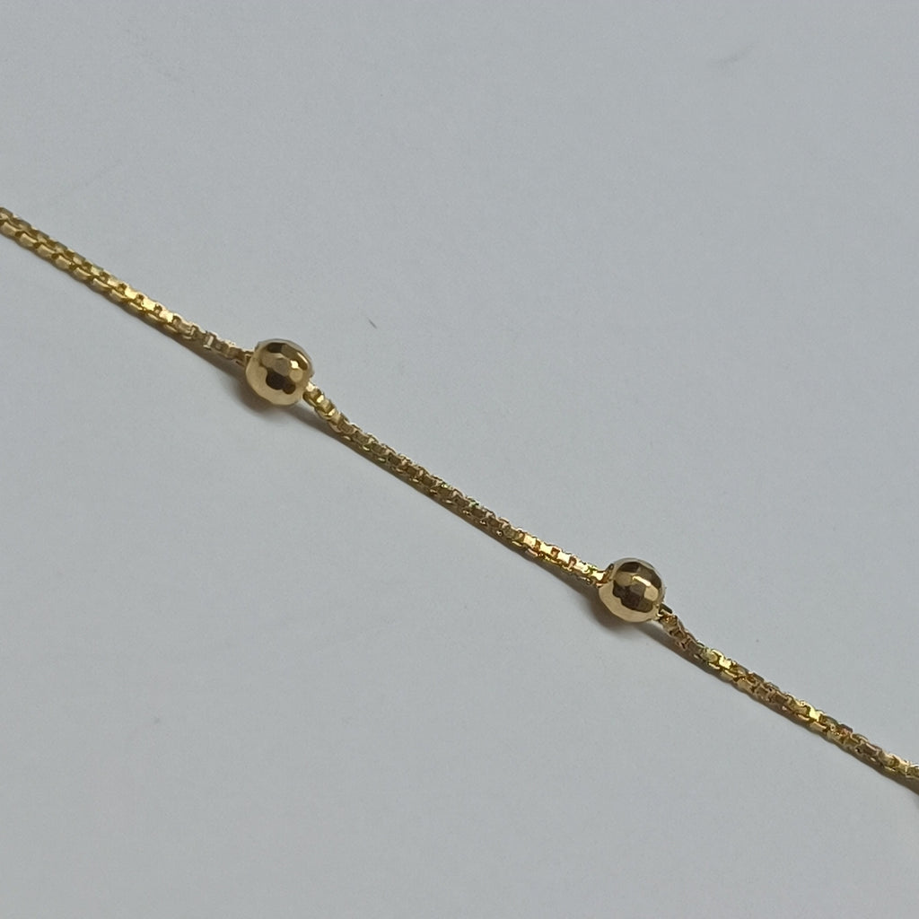 PULSERA ESPECIAL CON BOLITAS 14K 18 CM 1.5 GR (NUEVO)