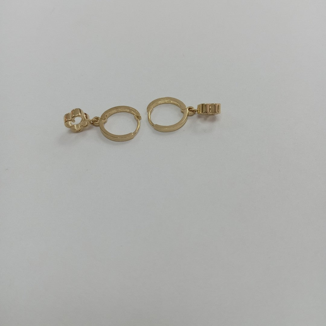 ARETES ARRACADAS CON DIJE 14K 2.4 GR (NUEVO)