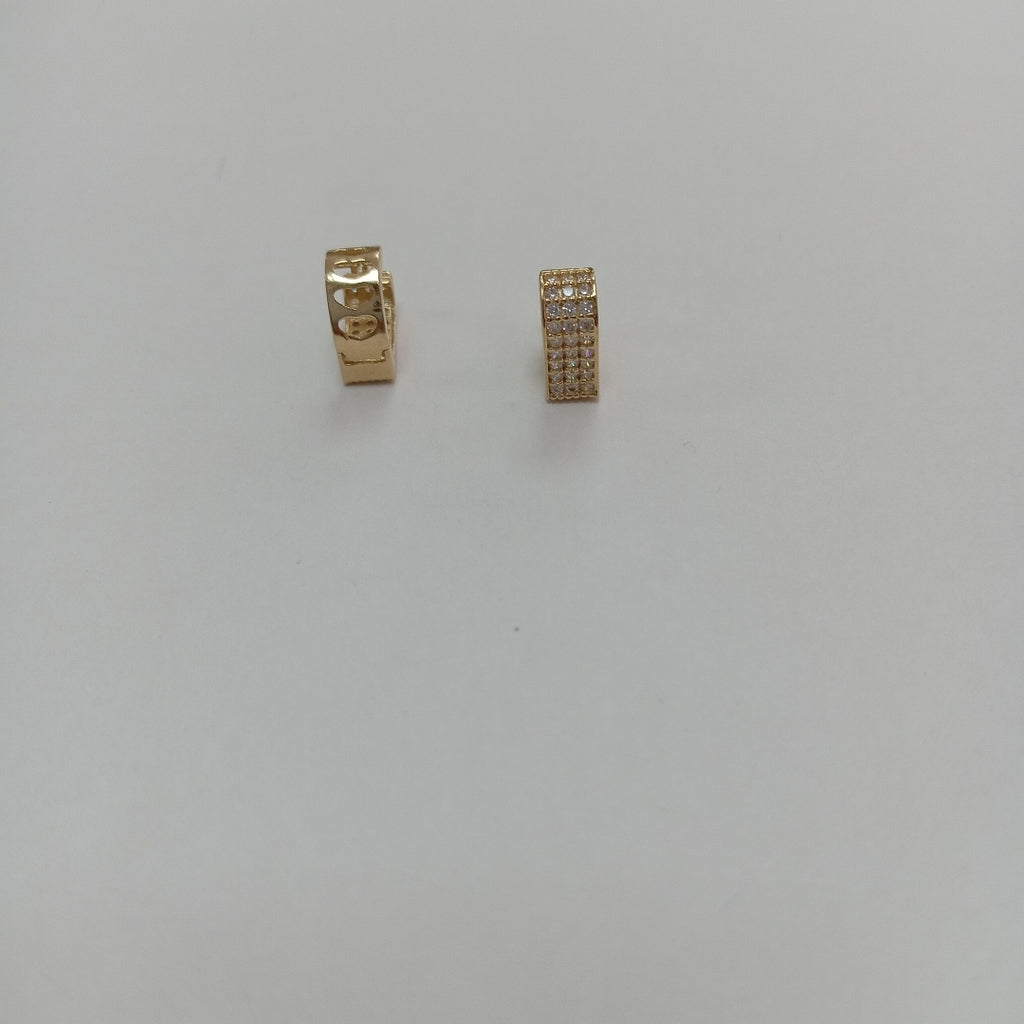 ARETES ARRACADAS CORAZON C CIRCONIAS 14K 2.1 GR (NUEVO)