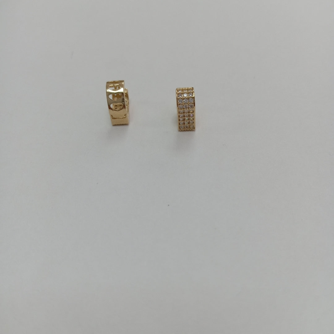 ARETES ARRACADAS CORAZON C CIRCONIAS 14K 2.1 GR (NUEVO)