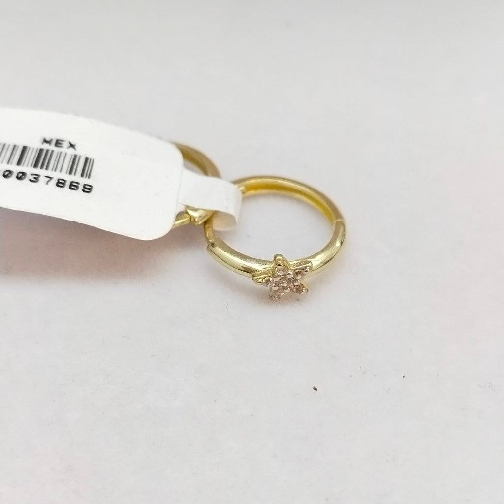 ARETES ARRACADAS FIG ESTRELLA CIRCONIAS 10K 1.6 GR (NUEVO)