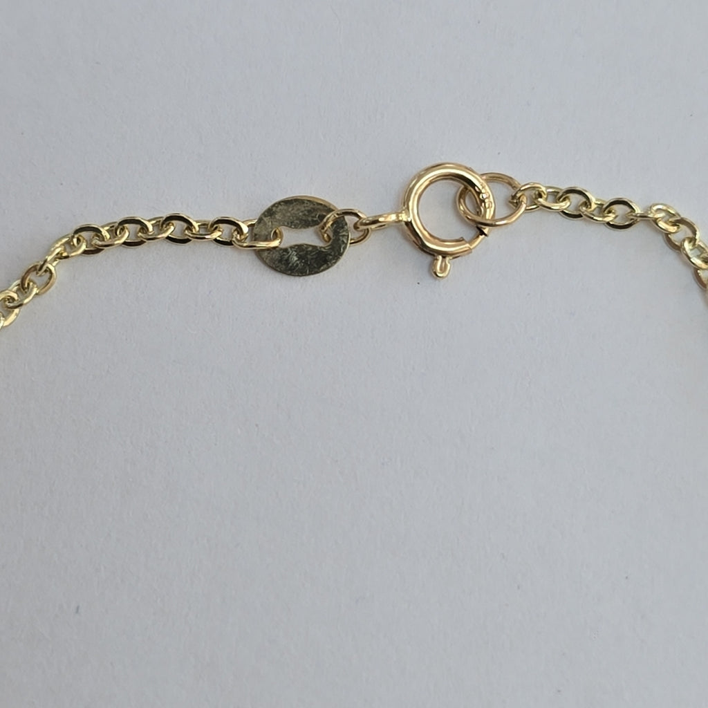 PULSERA TEJIDO ESPECIAL CON MANDALA 14K 18 CM 1.3 GR (NUEVO)