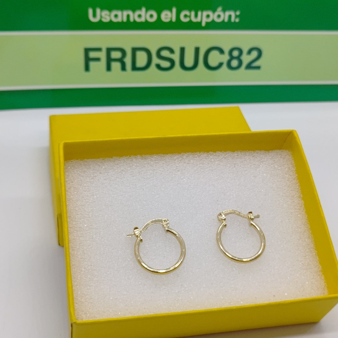 ARETES ARRACADAS ESTRIADAS 14K 1.4 GR (NUEVO)