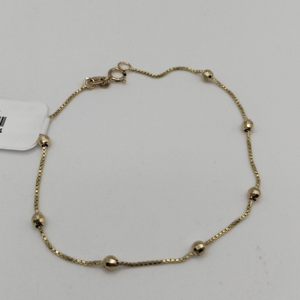 PULSERA ESPECIAL CON BOLITAS 14K 18 CM 1.4 GR (NUEVO)