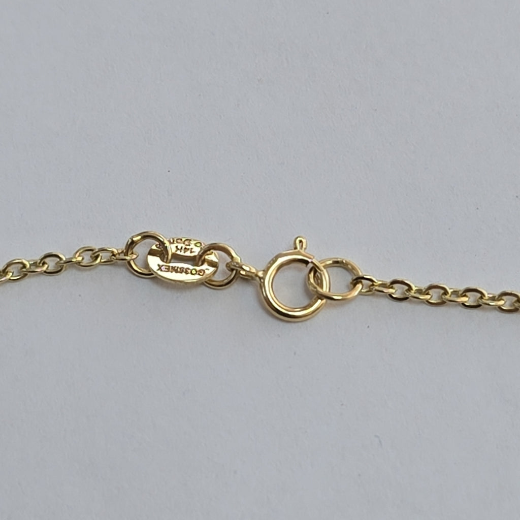 PULSERA ESPECIAL CON TREBOL 14K 18 CM 1.8 GR (NUEVO)