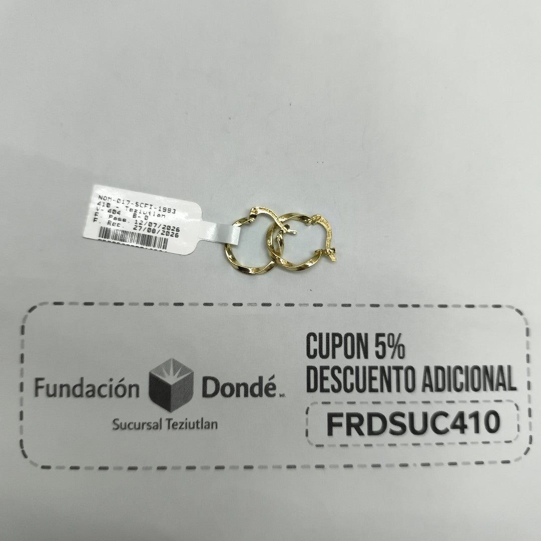 ARETES ARRACADAS TORZAL 14K 1.1 GR (NUEVO)
