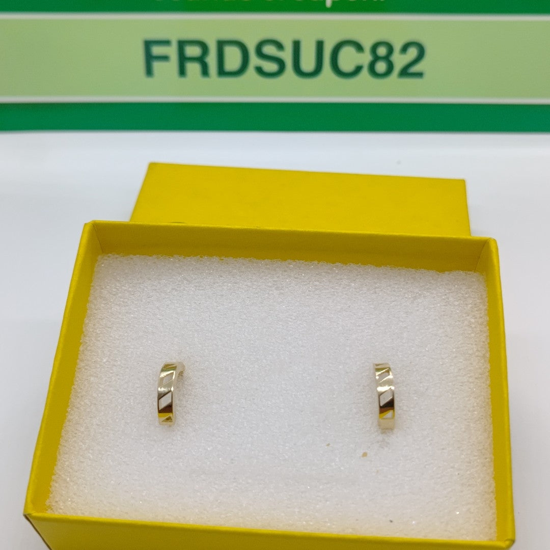 ARETES HUGGIES CON CIRCONIAS 14K 2.3 GR (NUEVO)
