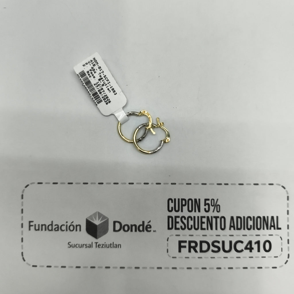 ARETES ARRACADAS COMBINADAS 14K 1.2 GR (NUEVO)